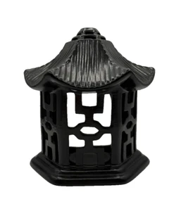 Black Ceramic Pagoda Wall Hanging Tealight Candle Holder - Picture 1 of 10