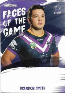 2019 Nrl Traders Faces of the Game (FG27) Brandon SMITH Storm - Picture 1 of 1