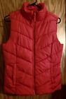 Aeropostale Ladies Puffer Vest Red Size M  2 Front Pockets Full Zipper To Chin