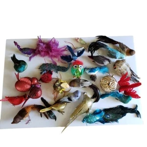 Bird Christmas Ornaments Rainbow of Colors Styles Sizes Ages Materials Lot of 28 - Picture 1 of 7