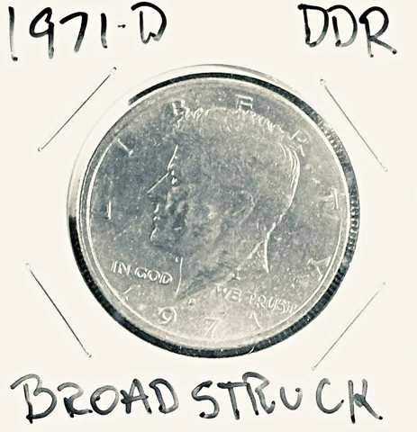 ERROR STRONG DDO/DDR! 1971-D JFK Half-Weak FG BroadStruck See Pics +1 24K GldBck Cover