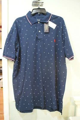 Polo Ralph Lauren Alto Hombre Azul Blanco Estrellas EE. UU. Tejido Manga Corta Camisa-LT-Nuevo Foto 1 de 2
