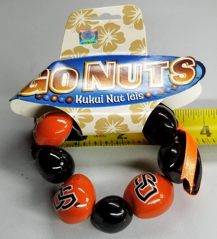 Oregon State Beavers Black Orange Go Nuts Kukui Nut  Bracelet Collectible Cover