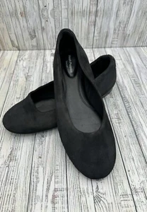 Hush Puppies Bounce Moyen Suede Slip On Comfort Flats Black Cushion Sz 7.5 - Picture 1 of 6