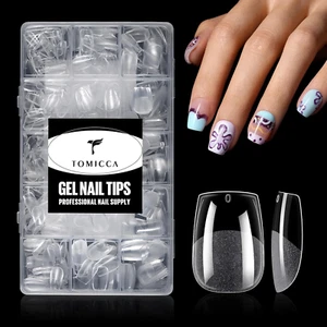 Clear Nail Tips Acrylic Nails 240Pcs Extra Short Coffin Acrylic Nail Kit Pre-Sha - Picture 1 of 9