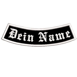 UNTERER BOGEN NAMENSSCHILD Wunschtext Name gestickt Aufnäher Biker Patch 12cm - Bild 1 von 1