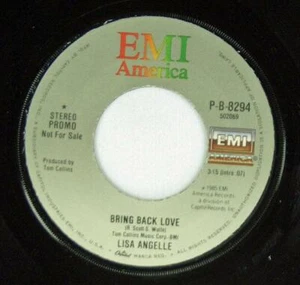 Lisa Angelle, Bring Back Love - Bring Back Love, EMI Promo 45rpm P-B-8294 - Picture 1 of 1