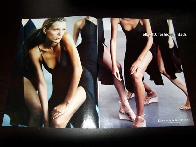 复古 DONNA KARAN 3 页打印广告春季 2000 年 ESTHER Canadas Stella Tennant — 第 1/2 张图片