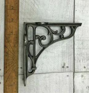 PAIR OF CAST IRON ORNATE SHELF BRACKETS 5" X 5" antique vintage, 2 X COLOURS - Picture 1 of 9