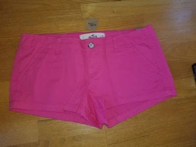Pantalones Cortos Hollister Punta Flecha Tiro Bajo Talla 7 Rosa Nuevo con Etiquetas  Foto 1 de 4