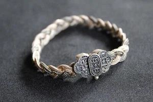 Outstanding VTG Sterling Silver 925 Braided Chain Bracelet - Picture 1 of 5