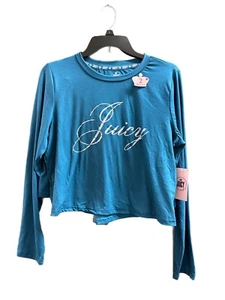 Juicy Pajama Set Blue Shorts Cozy Soft Lg Lounge Sleep Comfort Lightweight NWT - Picture 1 of 10