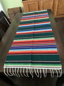 Mexican Blanket Serape Table Runners Spring Green - Picture 1 of 6