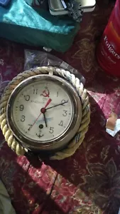 Russian Vostok Ship Clock Submarine Navy Cabin Antimagnetic Clock w/Key - Picture 1 of 2