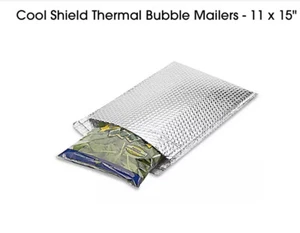Uline 11 x 15" Cool Shield Thermal Bubble Mailers Envelopes Silver NEW. 10 Pzs - Picture 1 of 4