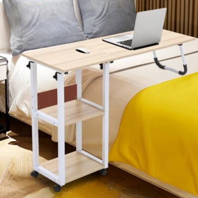 LIFELOOK Folding 95cm Over Bed Chair Table Hospital Overbed Height Adjustable Laptop Tray