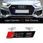 Logo Emblème RS5 avant calandre Noir Chrome 110x23 MM pour Audi A5 S5 RS5