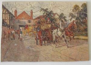 Vintage 1930 Salmon Academy 125 pc Wooden Jigsaw The Start (Stagecoach)