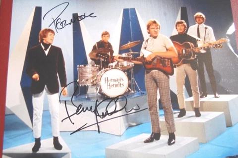 PETER NOONE & BARRY WHITWHAN SIGNED HERMANS HERMITS 10X8 PHOTO Cover
