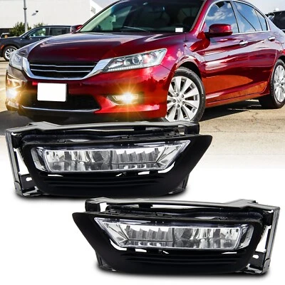 For 2013-2015 HONDA ACCORD SEDAN 4DR fog lights w/BEZELS + HARNESS+SWITCH - Image 1 of 4