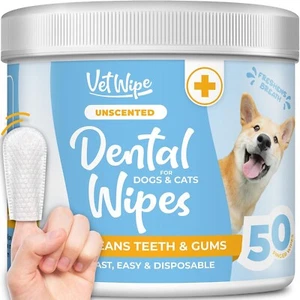 Dog Teeth Cleaning Finger Wipes - Easy Dog Dental Care Toothbrush and Tooth Brus - Picture 1 of 7