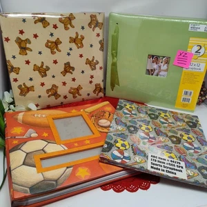 6X 12x12" Lot Photo Albums And Scapbooks New Sports Balls Teddy Bears Green - Picture 1 of 8