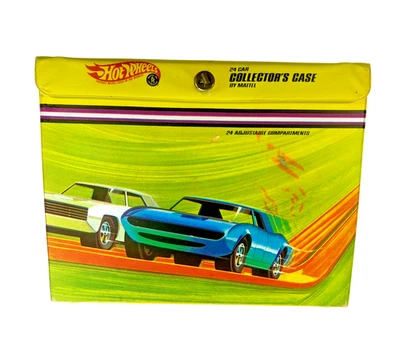 Vintage 1968 Hot Wheels 24-Car Vinyl Collector Case by Mattel (missing handle) - Image 1 of 4
