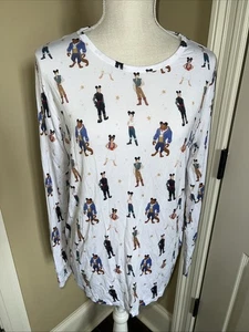 Sweet P Baby Co Women's Size Large Prince Viscose Bamboo Pajama Top Long Sleeve - Picture 1 of 8