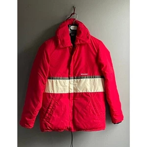 Vintage Stearns Flotation PFD III rot Full Zip Mantel Jacke Erwachsene Gr. S USA Kapuze - Bild 1 von 11