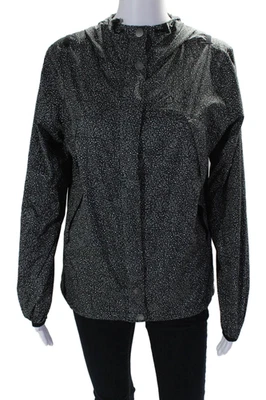 Lucy 女式波尔卡圆点长袖按扣拉链夹克黑色 M 码 — 第 1/4 张图片