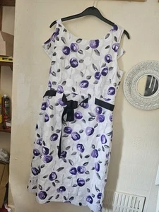 Precis Women's Floral Sleeveless Dress Size UK 16 Petite - Picture 1 of 2