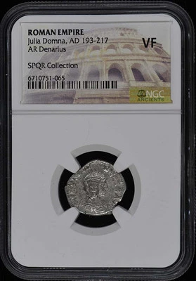 Julia Domna, AD 193-217 ROMAN EMPIRE AR Denarius NGC VF20 - Image 1 of 2