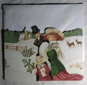 Vintage-Style Die-Cut Christmas Gifted Card Gifted Line John Grossman Collection - Picture 1 of 3