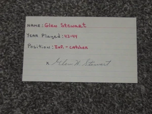 Glen Stewart Hand Signed Autograph Index Philadelphia Phillies (Both Sides) - Picture 1 of 2