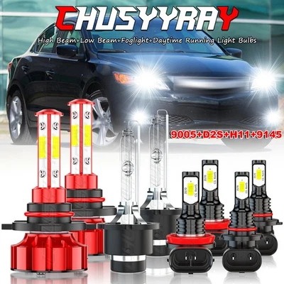 Fit Acura ILX 2013 - 2015 8 件前 LED HID 车头灯日间雾灯灯泡 — 第 1/4 张图片