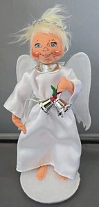 2013 stehende 9 Zoll Annalee Weihnachtsengel Puppe mit silbernen Glocken Plüsch beweglich - Bild 1 von 5