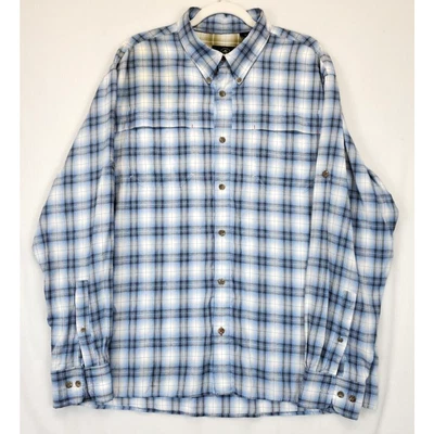 Camisa a Cuadros Cabeza Roja con Botones Ventilada Manga Redonda Hombres XL Azul Blanco Exterior  Foto 1 de 4