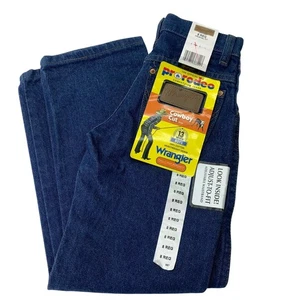 NWT Wrangler Boys 8R ProRodeo Dark Wash Denim Blue Cowboy Jeans - Picture 1 of 7