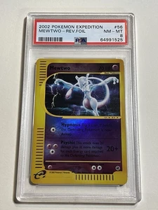 Pokemon Expedition Set 2002 Mewtwo Reverse Holo #56/165 PSA 8 - Foto 1 di 2