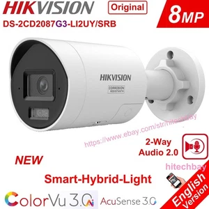 Hikvision 4K Ai 8MP ColorVu 3.0 2-Way Audio PoE IP Camera DS-2CD2087G3-LI2UY/SRB - Picture 1 of 15