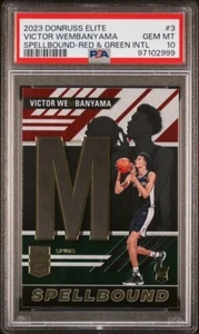 2023 Donruss Elite Spellbound #3 Victor Wembanyama Red & Green Intl RC PSA 10 - Picture 1 of 2
