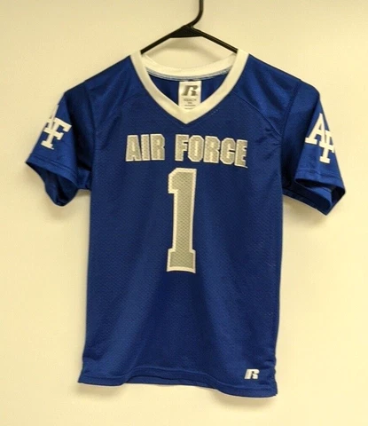 Air Force Falcons #1 NCAA Russell Blue Football Jersey Size Youth Small 4-5 Cover