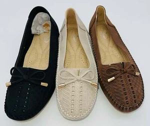 STILVOLLE DAMEN-Ballerinas flache Schuhe mit Ziernähten, 3 Farben. X - Bild 1 von 30