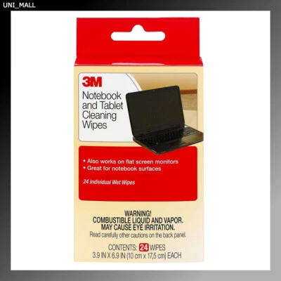 3M CL630 New Notebook Screen Cleaning Wipes 3.9 In x 6.9 In White (24 Pack) - Image 1 of 3