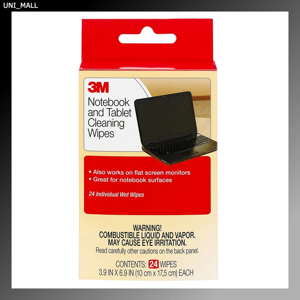 3M CL630 New Notebook Screen Cleaning Wipes 3.9 In x 6.9 In White (24 Pack) - Image 1 of 3
