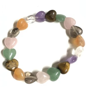 1pcs Colorfull Heart Shaped stone Bead bracelet for gift - Picture 1 of 1