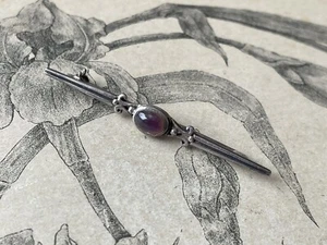 Charmante Broche en ARGENT MASSIF et Pierre Mauve - Forme Barrette - Imagen 1 de 4
