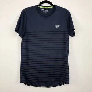 Mens SKECHERS SPORT Casual Run Gym Navy Blue Top T-Shirt Size S - Picture 1 of 11