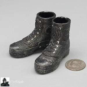 1:6 Hot Toys Vietnam Navy SEAL ARVN CIDG Black Boots (Foot Type) for 12" Figures - Picture 1 of 10
