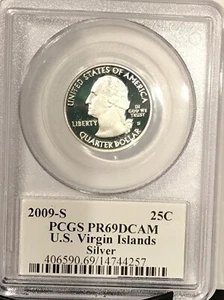 2009 S 25C Silver Quarter US Virgin Islands PR69DCAM PCGS Certified - Picture 1 of 2
